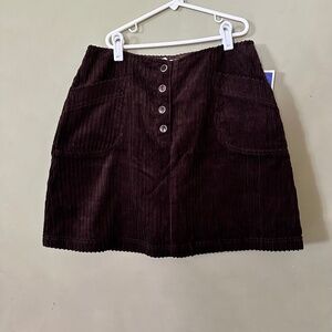 Dark Brown Corduroy Skirt Size 9/10 NEW with tag